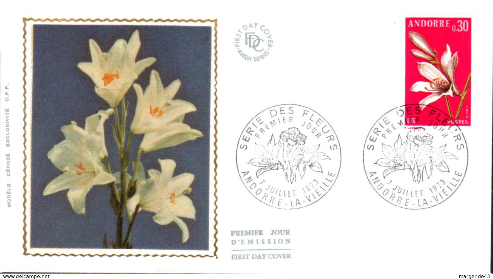 ANDORRE  LOT 38  FDC DIFFERENTS