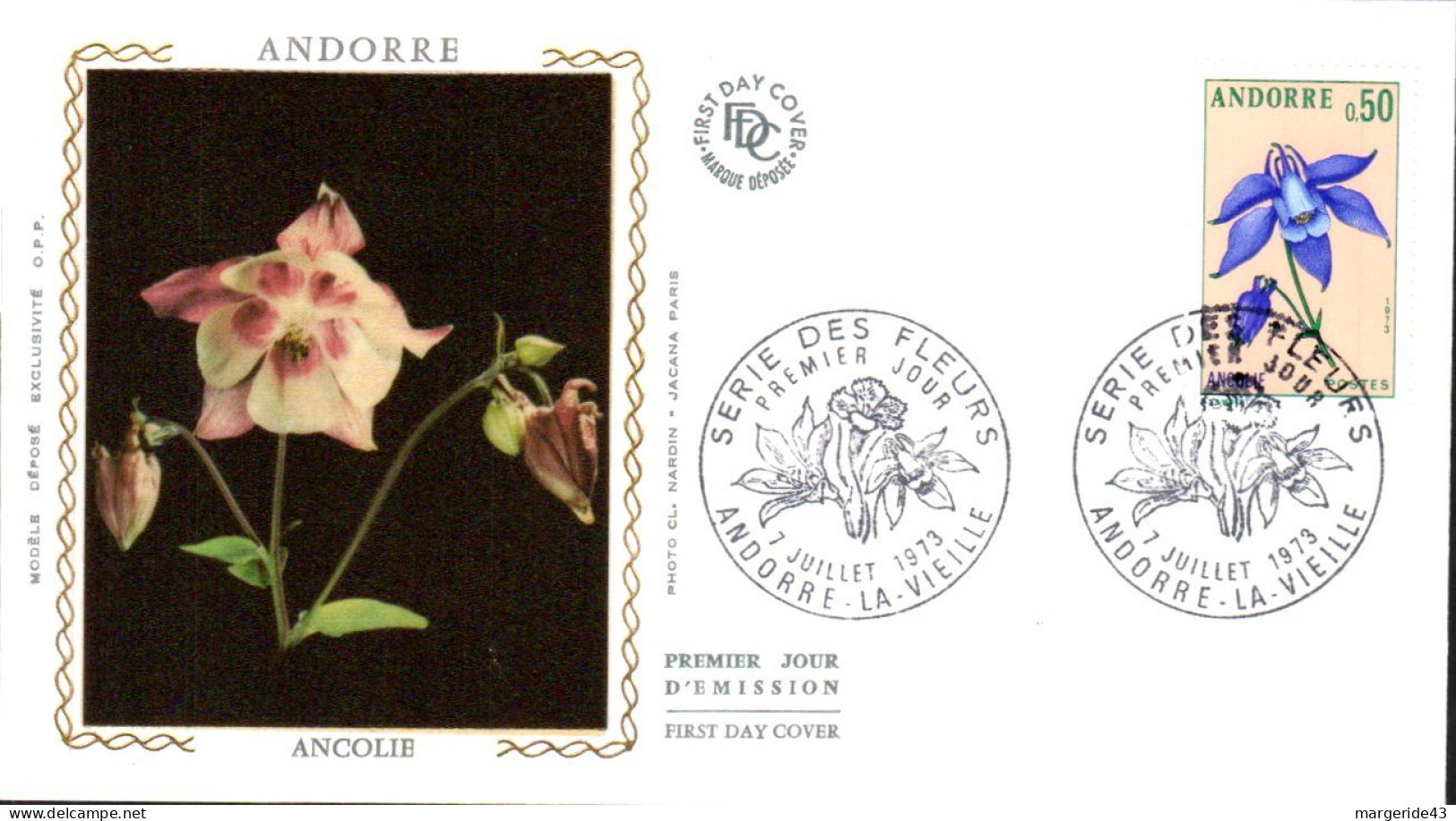 ANDORRE  LOT 38  FDC DIFFERENTS