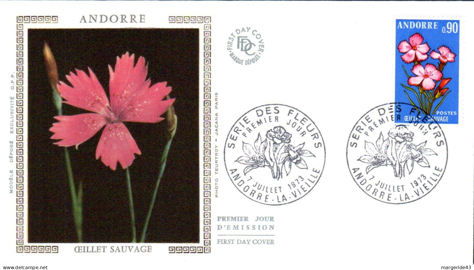 ANDORRE  LOT 38  FDC DIFFERENTS