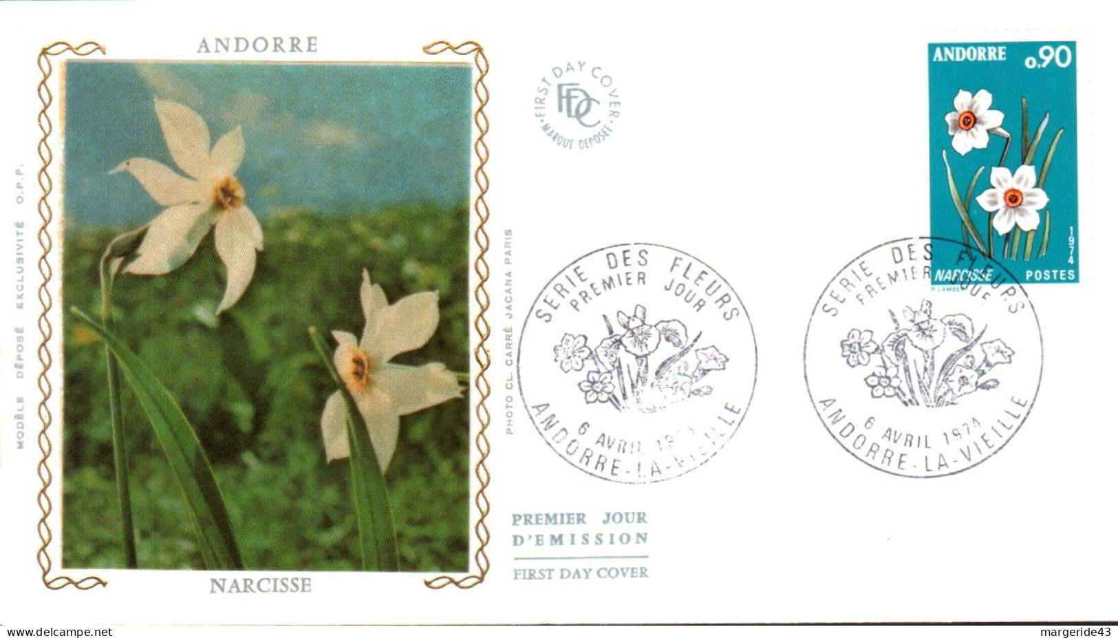 ANDORRE  LOT 38  FDC DIFFERENTS