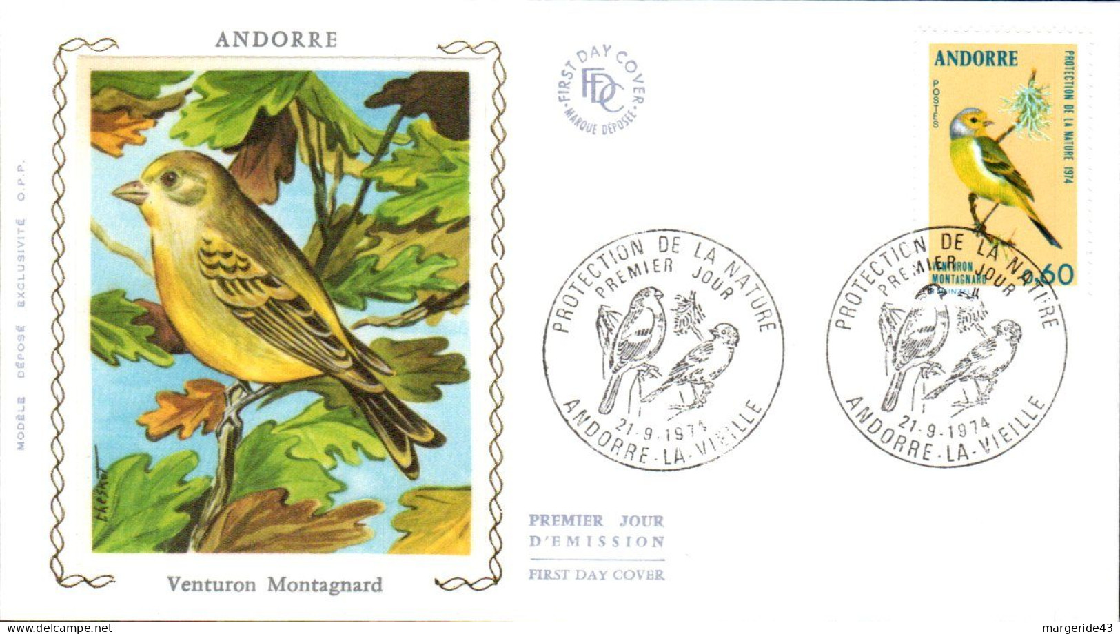 ANDORRE  LOT 38  FDC DIFFERENTS