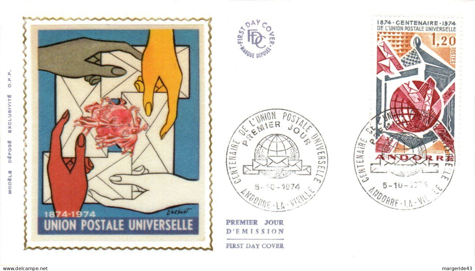 ANDORRE  LOT 38  FDC DIFFERENTS