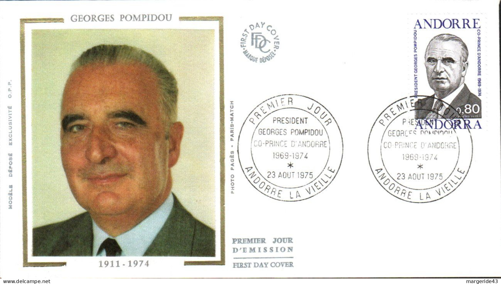 ANDORRE  LOT 38  FDC DIFFERENTS