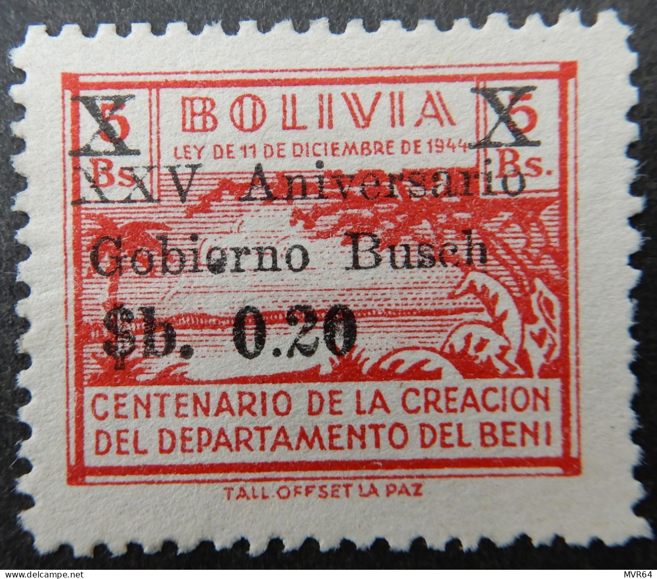 Bolivië Bolivia 1944 1945 1946 (4) Centenario De La Creacion Del Departamento Delbeni - Bolivie