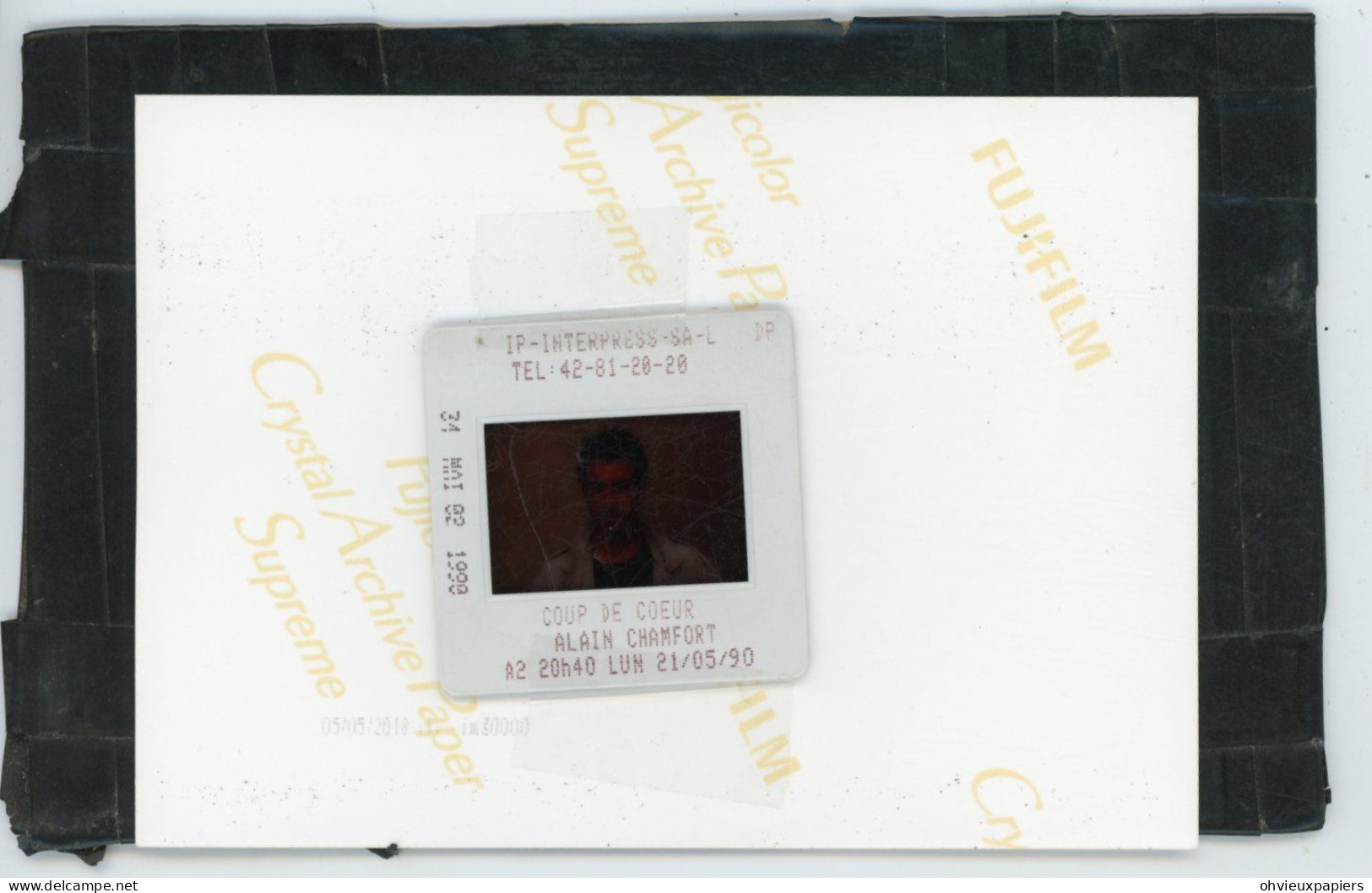 Diapositive De Presse Et Photo  .   Le Chanteur  ALAIN CHANFORT  En 1990 - Diapositives (slides)