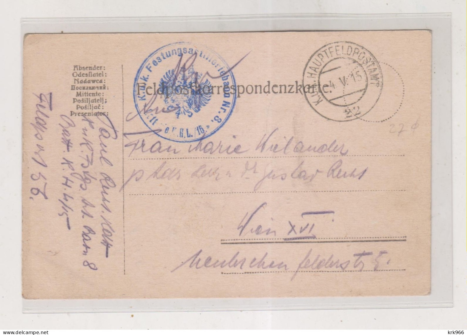 AUSTRIA   WW I 1915  Nice Military Stationery - Brieven En Documenten