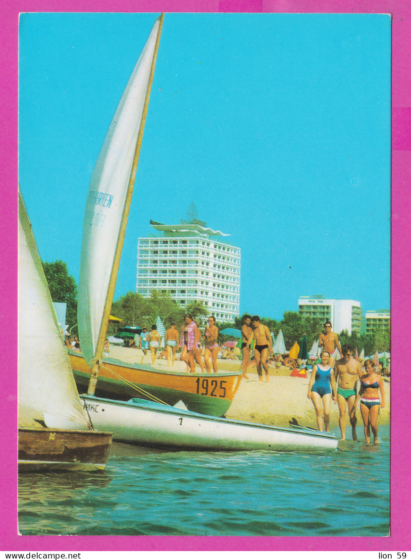 311068 / Bulgaria - Sunny Beach - Beautiful Women And Muscular Men, Sailboats, Boats Hotels 1985 PC Septemvri - Bulgaria