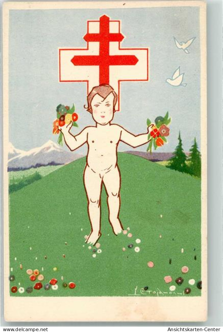 10688003 - Kind Mit Blumen Tauben - Red Cross