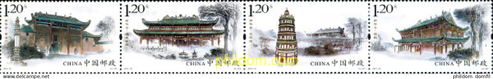 306709 MNH CHINA. República Popular 2013 TEMPLOS - Unused Stamps