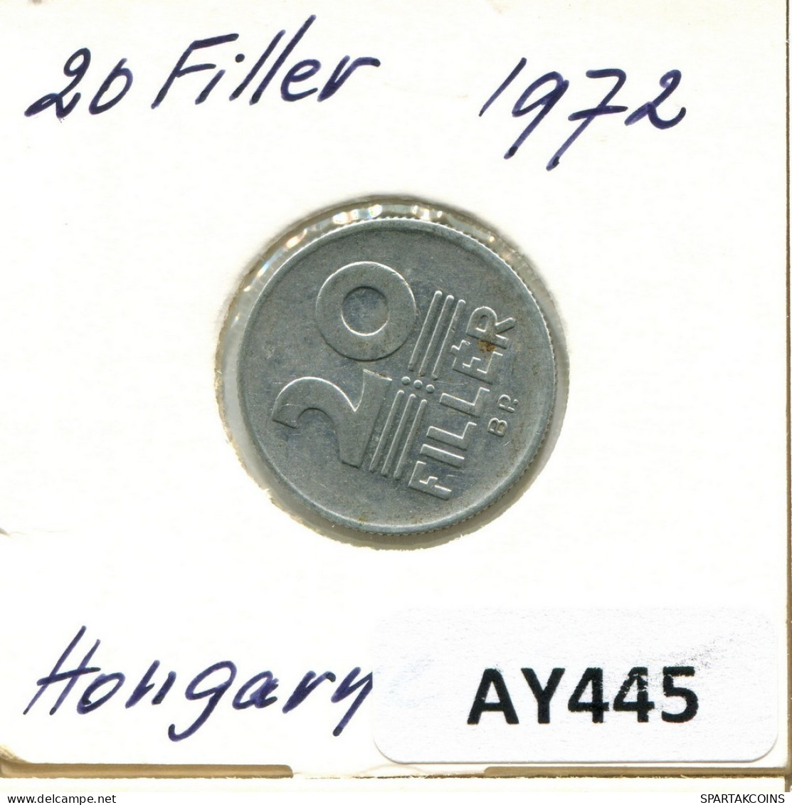 20 FILLER 1972 SIEBENBÜRGEN HUNGARY Münze #AY445.D.A - Hungría