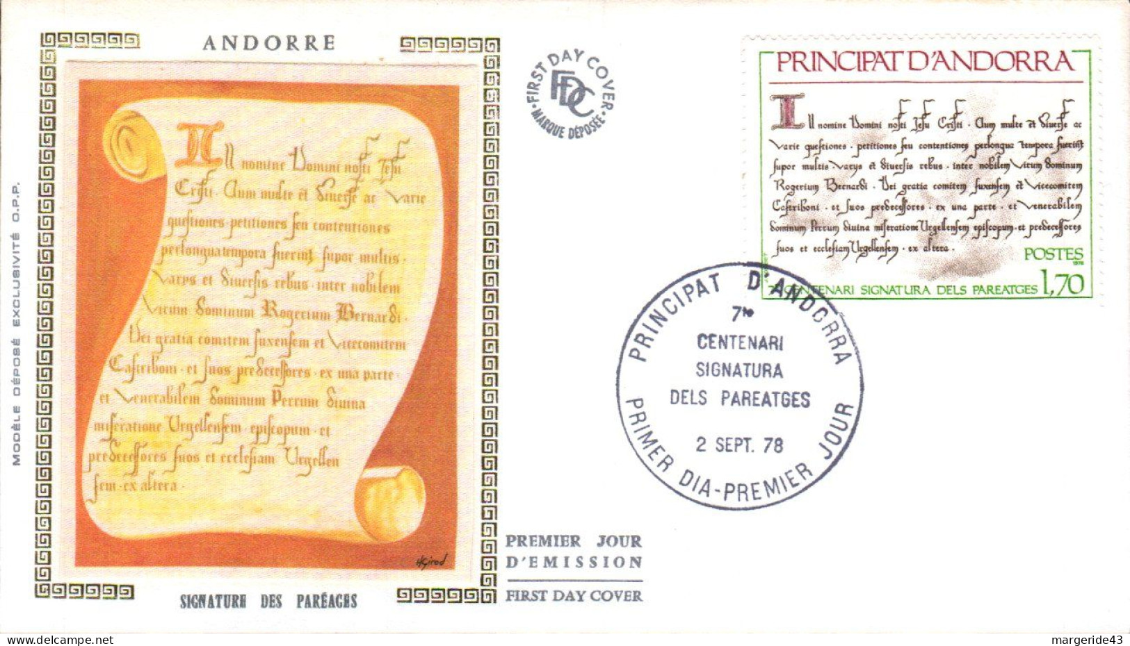 ANDORRE  LOT 42 FDC DIFFERENTS