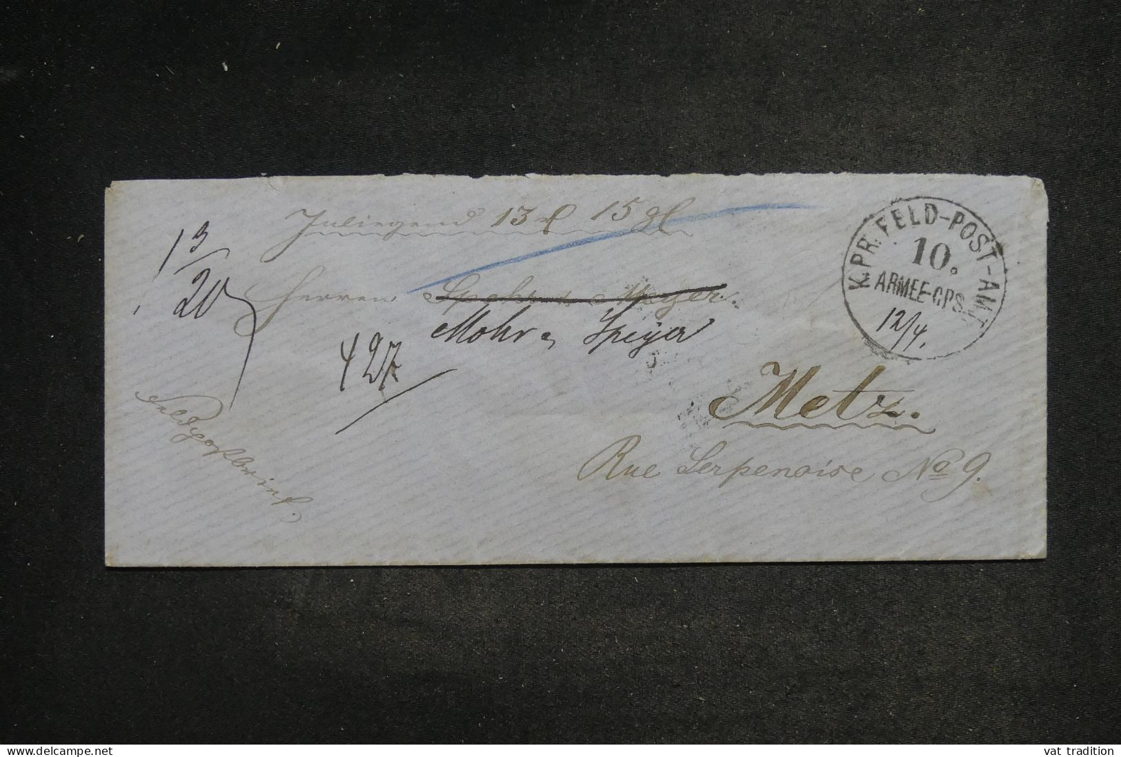 ALLEMAGNE - Enveloppe Cachetée En Feldpost Pour Metz En 1871... - L 151830 - Andere & Zonder Classificatie