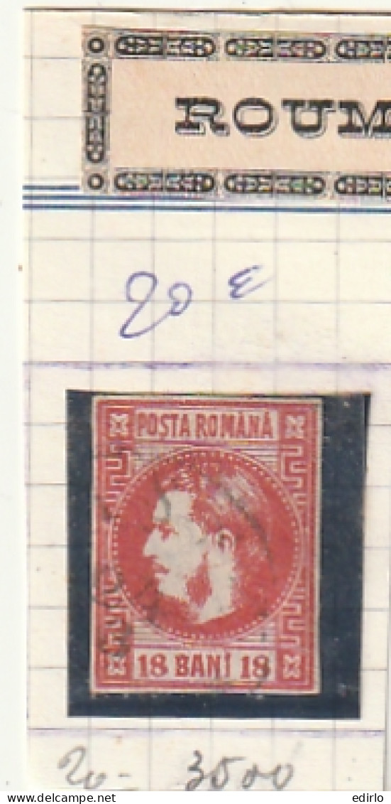 ///  ROUMANIE  ///   MOLDAVIE  -- N° 20 -- Côte 20€ Rouge Intense  - 1858-1880 Moldavia & Principality