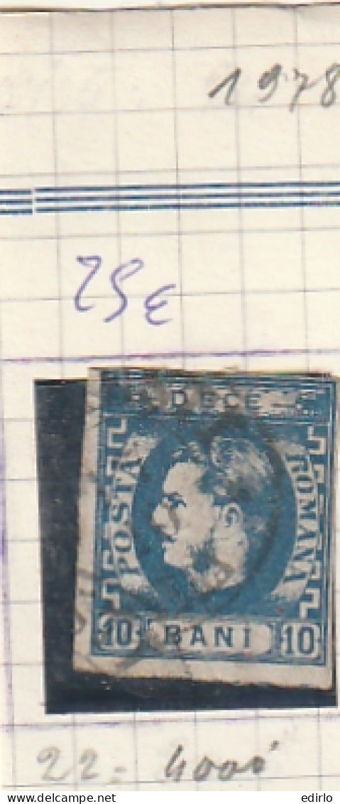 ///  ROUMANIE  ///   MOLDAVIE  -- N° 22 -- Côte 25€  - 1858-1880 Moldavië & Prinsdom
