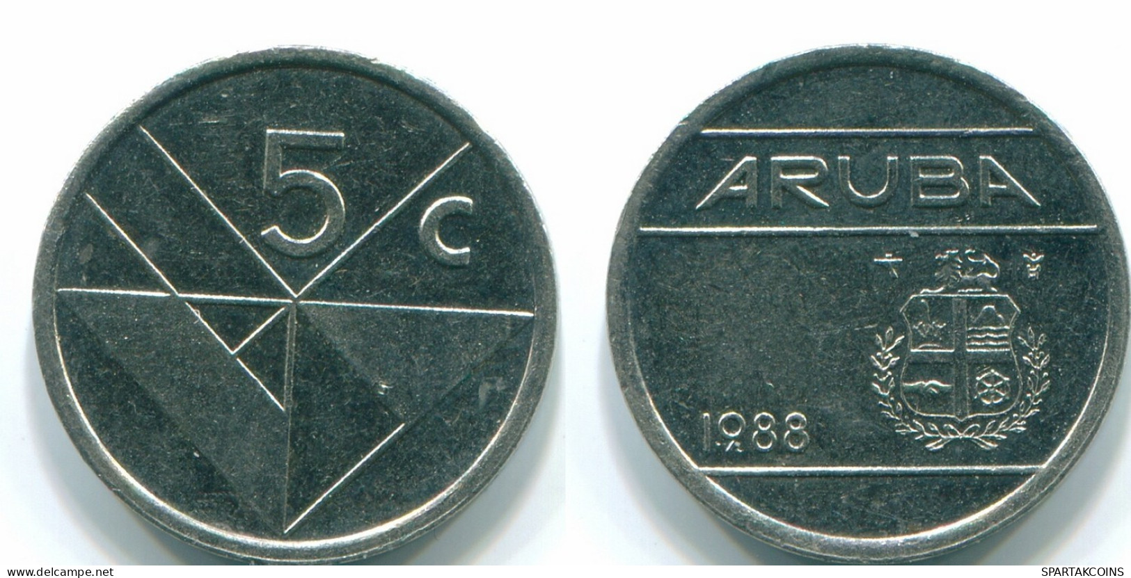 5 CENTS 1988 ARUBA (Netherlands) Nickel Colonial Coin #S13617.U.A - Aruba