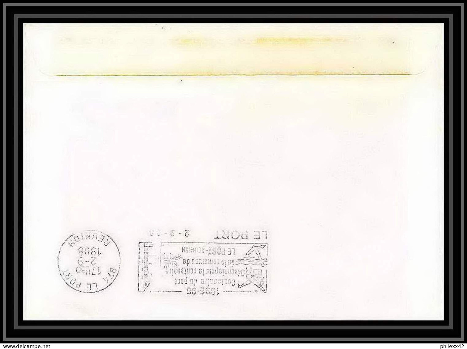 1567 TAAF Terres Australes Lettre (cover) Md 59 Fournaise La Reunion Signé Signed Marion Dufresne 2/9/1988 Obl Paquebot  - Antarktis-Expeditionen