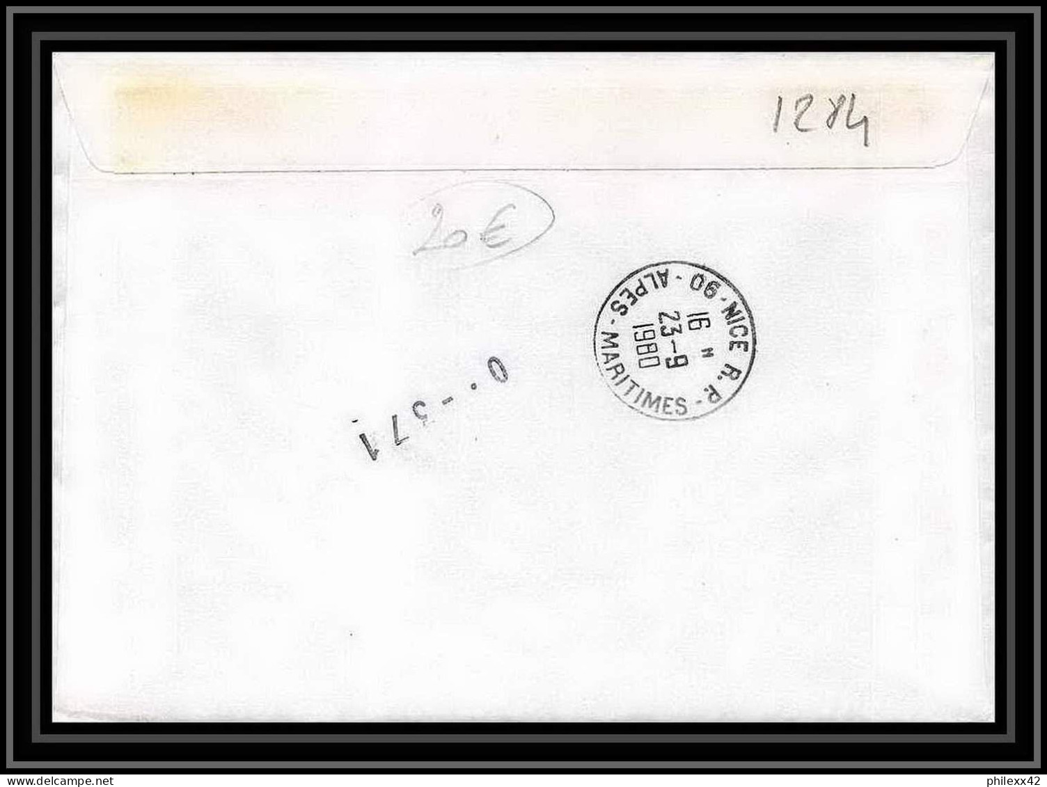 1284 Marion Dufresne Campagne MD 24 Biomasse Signé Signed 17/09/1980 TAAF Antarctic Terres Australes Lettre (cover) - Spedizioni Antartiche