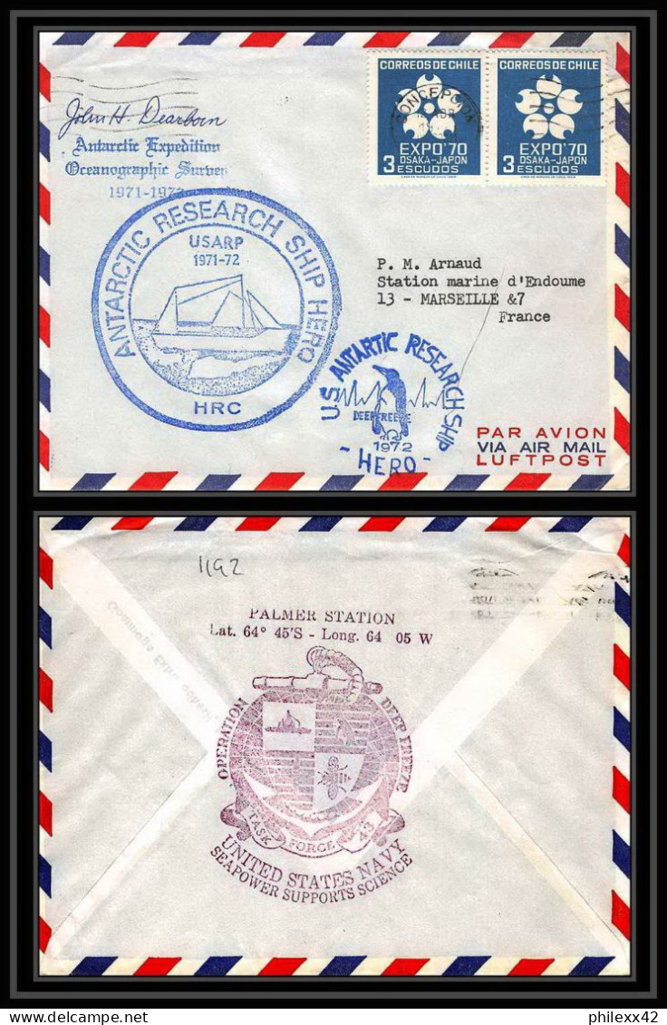 1192 Antarctic Chili (chile) 1972 Us Palmer Station Signé Signed Usarp 1971/1972 Antarctica - Spedizioni Antartiche