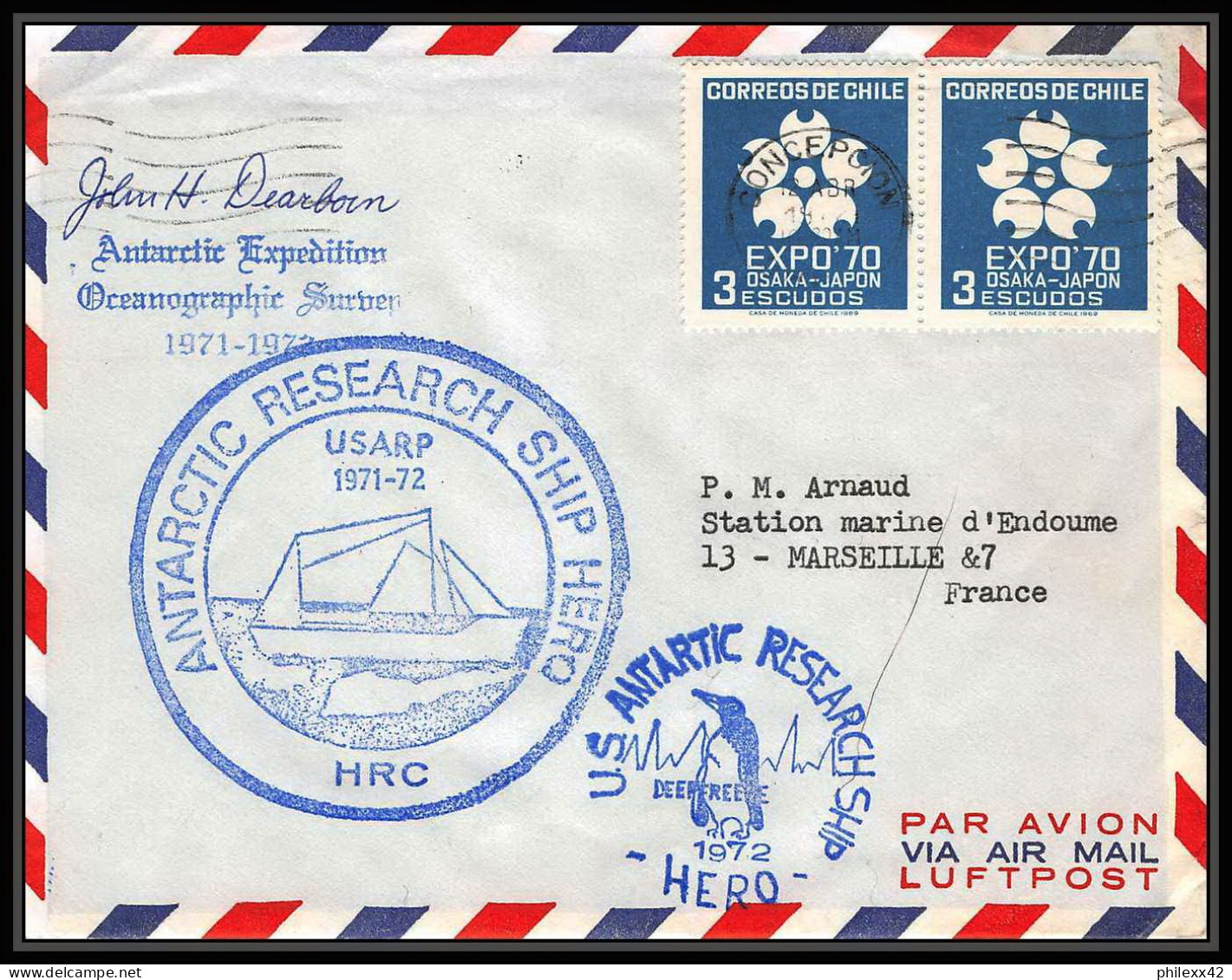 1192 Antarctic Chili (chile) 1972 Us Palmer Station Signé Signed Usarp 1971/1972 Antarctica - Antarctische Expedities