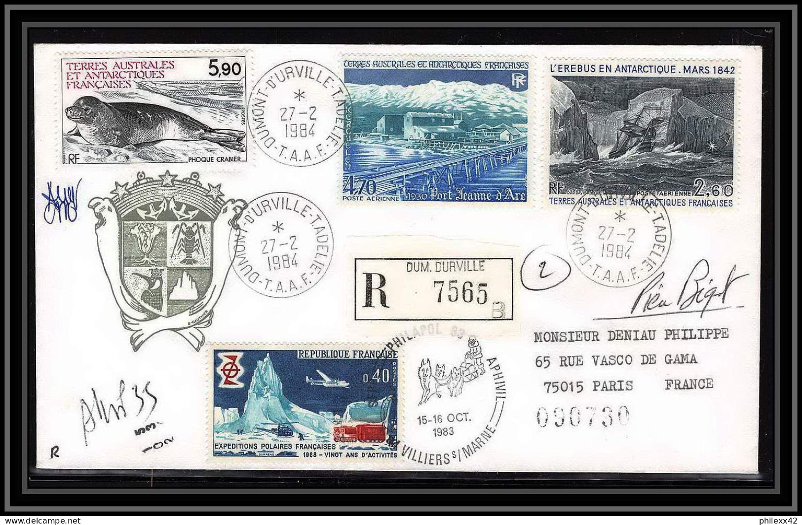 1181 Lot De 4 Lettres Avec Cad Différents Taaf Terres Australes Antarctic Covers N° 31 BEL AFFRANCHISSSEMENT Signé Signe - Covers & Documents