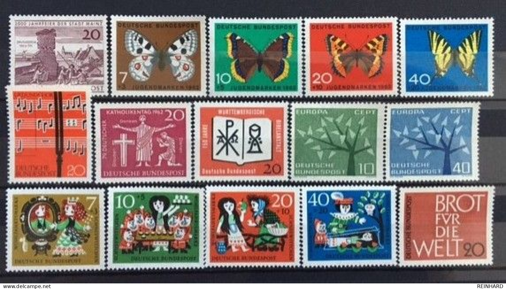 BUND Komplettjahrgang 1962 Postfrisch - Siehe Bild - Unused Stamps