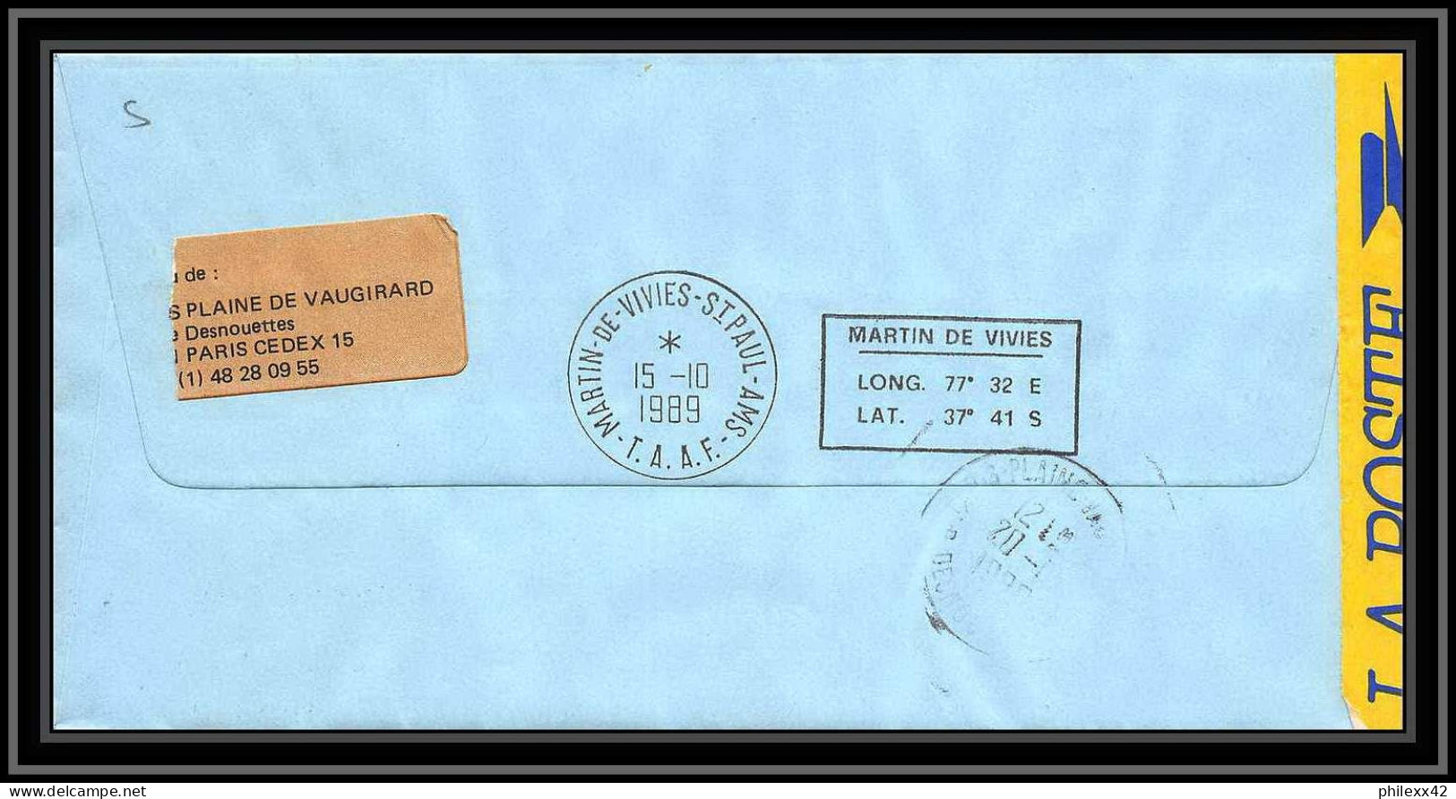 1162 Lot De 4 Lettres Cad Différents Taaf Terres Australes Antarctic Covers 107A REVOLUTION FRANCAISE 1989 Recommandé - Rivoluzione Francese
