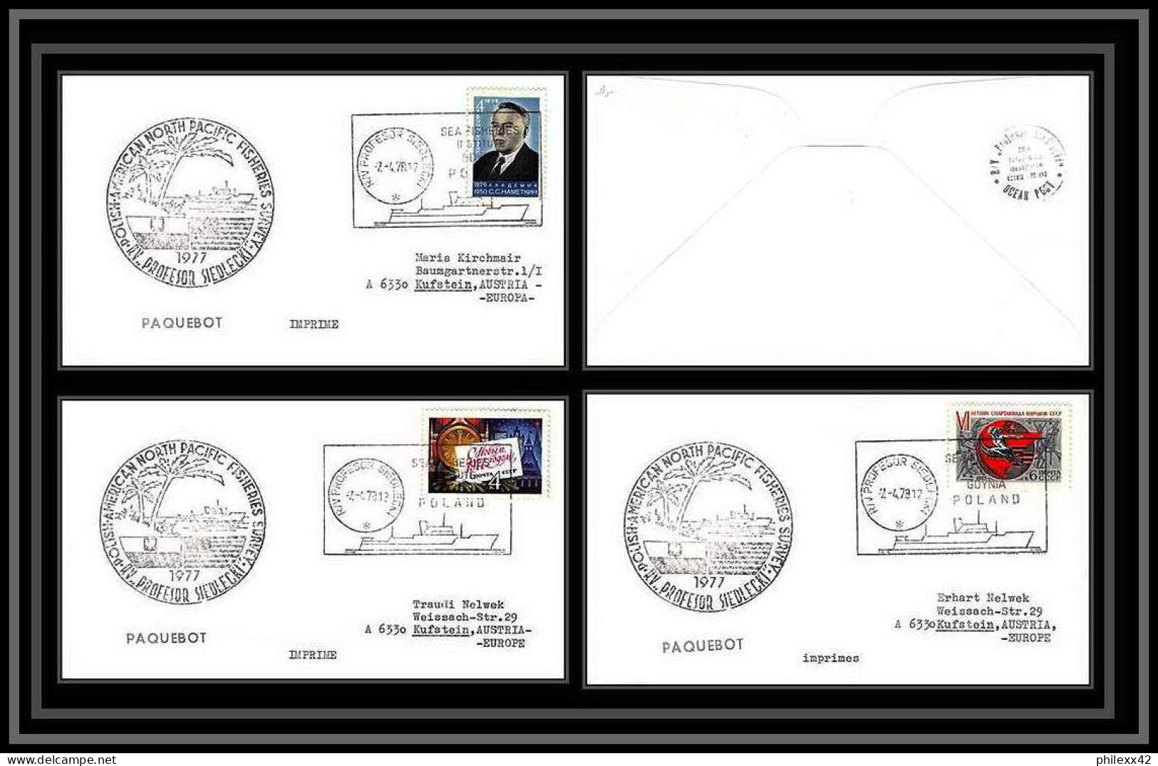 1049 Antarctic Polar Antarctica Russie (Russia Urss USSR) 3 Lettre (cover) 07/04/1978 PAQUEBOT SIEDLECKI - Estaciones Científicas