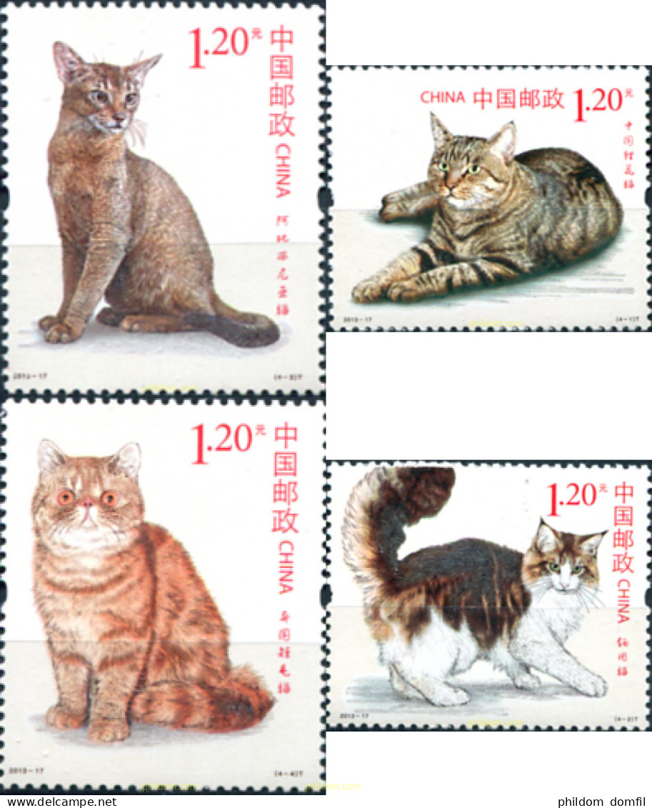 309257 MNH CHINA. República Popular 2013 GATOS - Ongebruikt