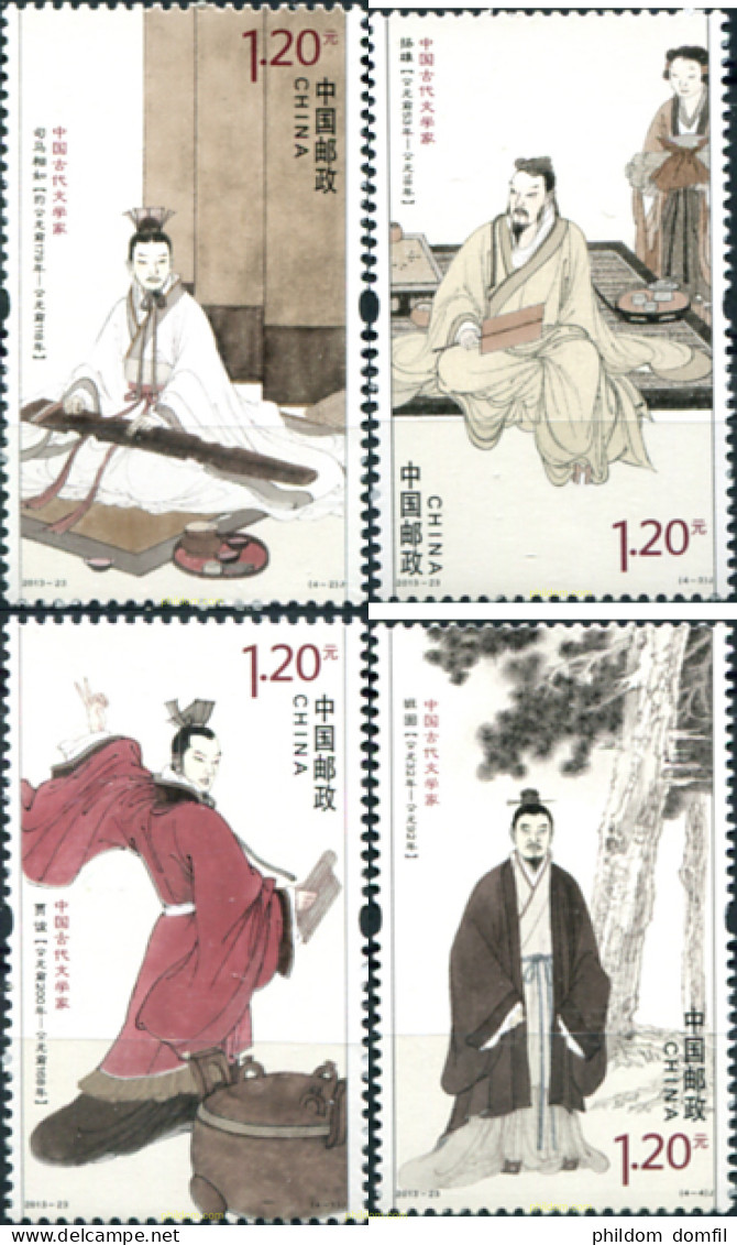 309258 MNH CHINA. República Popular 2013 ESCRITORES ANTIGUOS - Ungebraucht