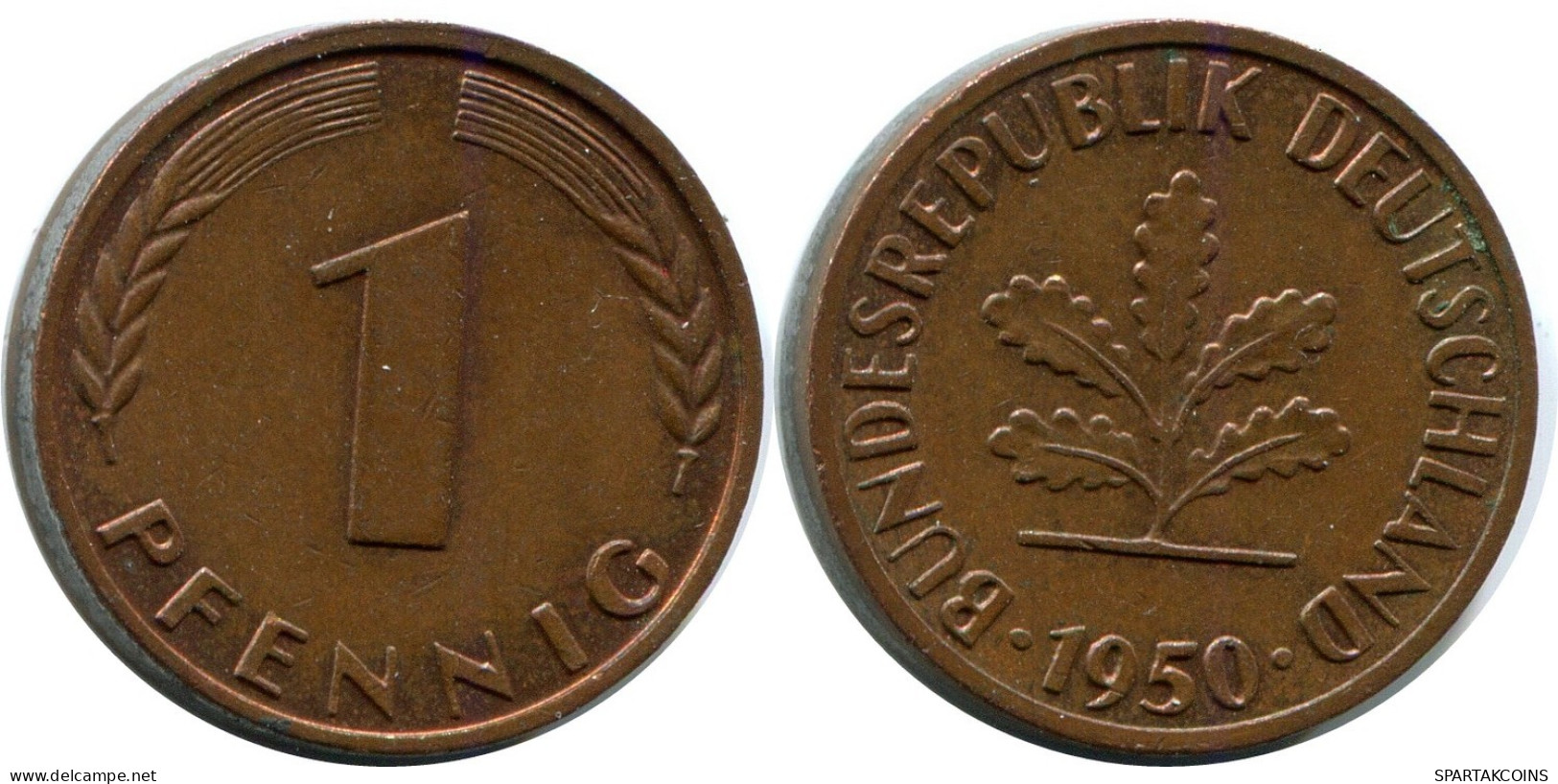 1 PFENNIG 1950 J BRD ALEMANIA Moneda GERMANY #DB824.E.A - 1 Pfennig
