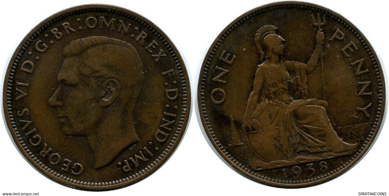 PENNY 1938 UK GRANDE-BRETAGNE GREAT BRITAIN Pièce #AN501.F.A - D. 1 Penny