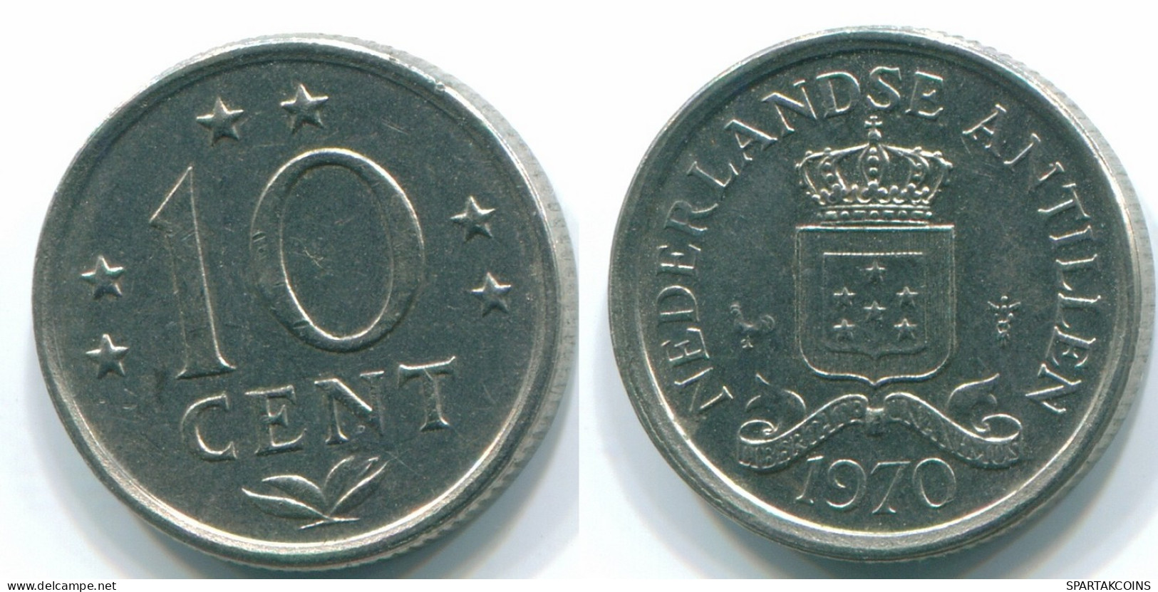 10 CENTS 1970 ANTILLAS NEERLANDESAS Nickel Colonial Moneda #S13374.E.A - Netherlands Antilles