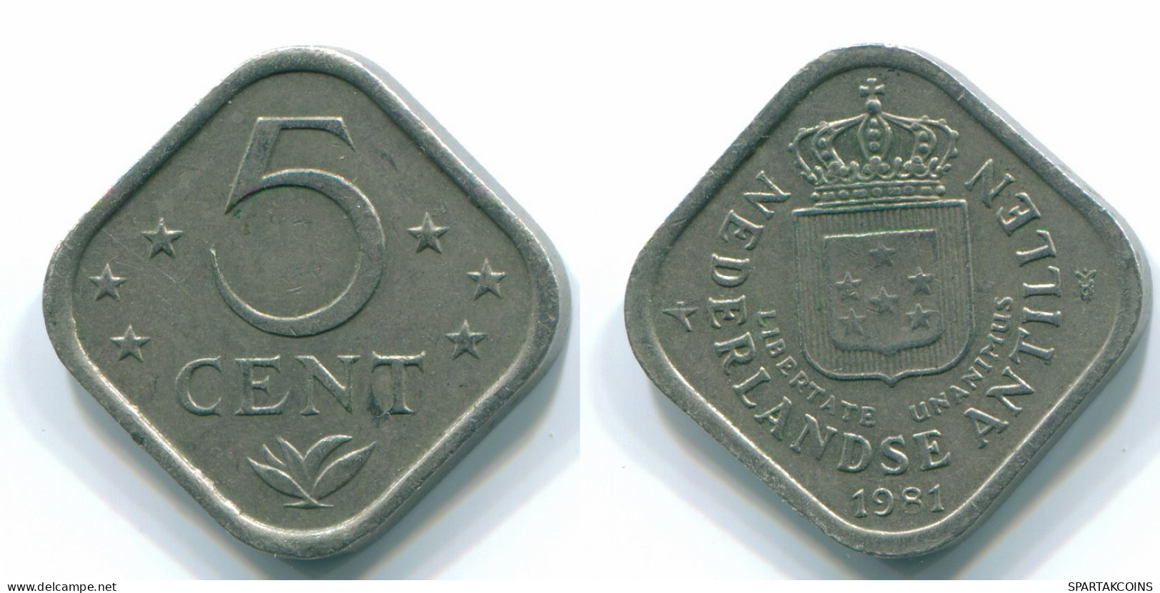 5 CENTS 1981 ANTILLAS NEERLANDESAS Nickel Colonial Moneda #S12343.E.A - Netherlands Antilles