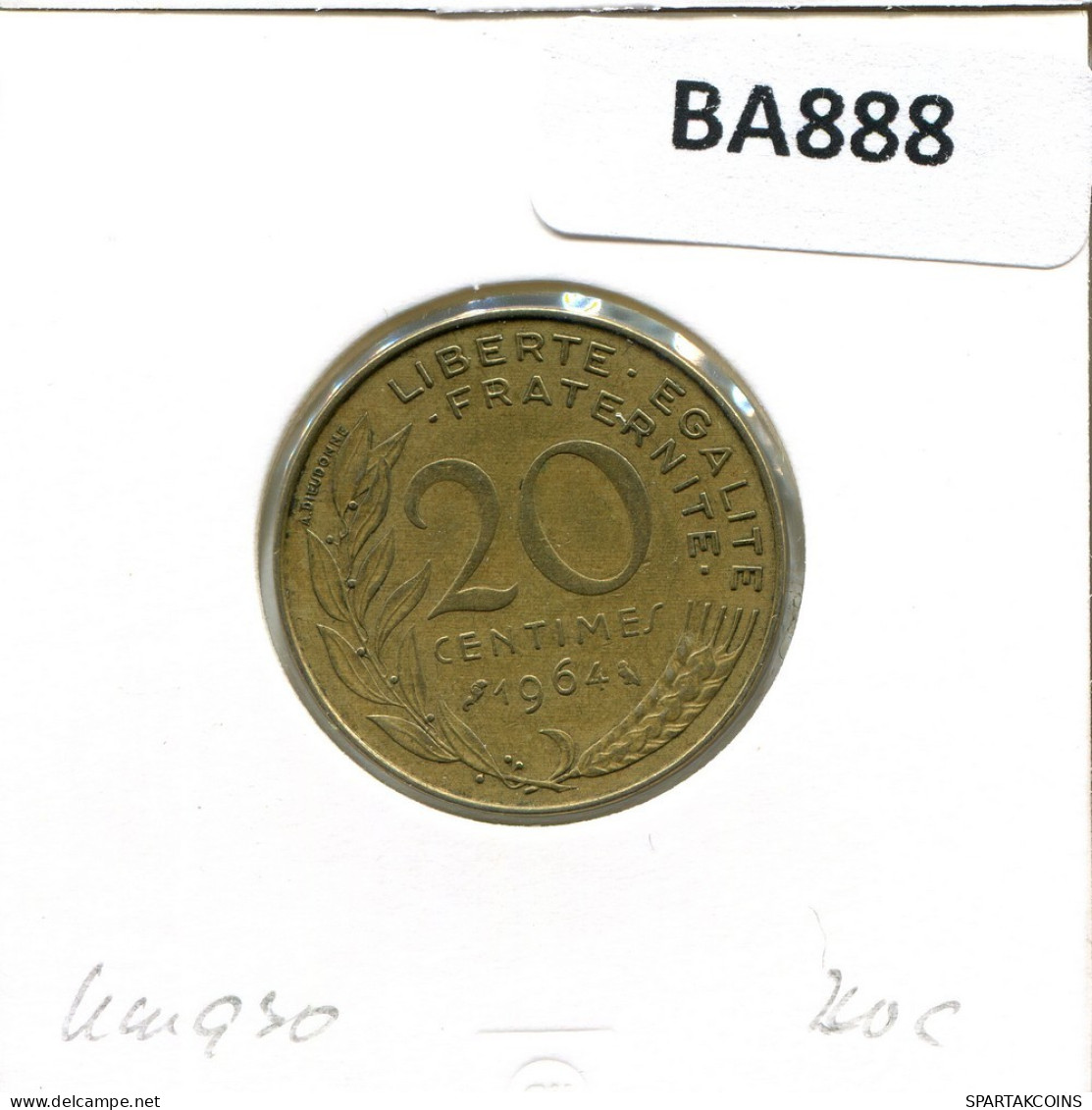 20 CENTIMES 1964 FRANCIA FRANCE Moneda #BA888.E.A - 20 Centimes