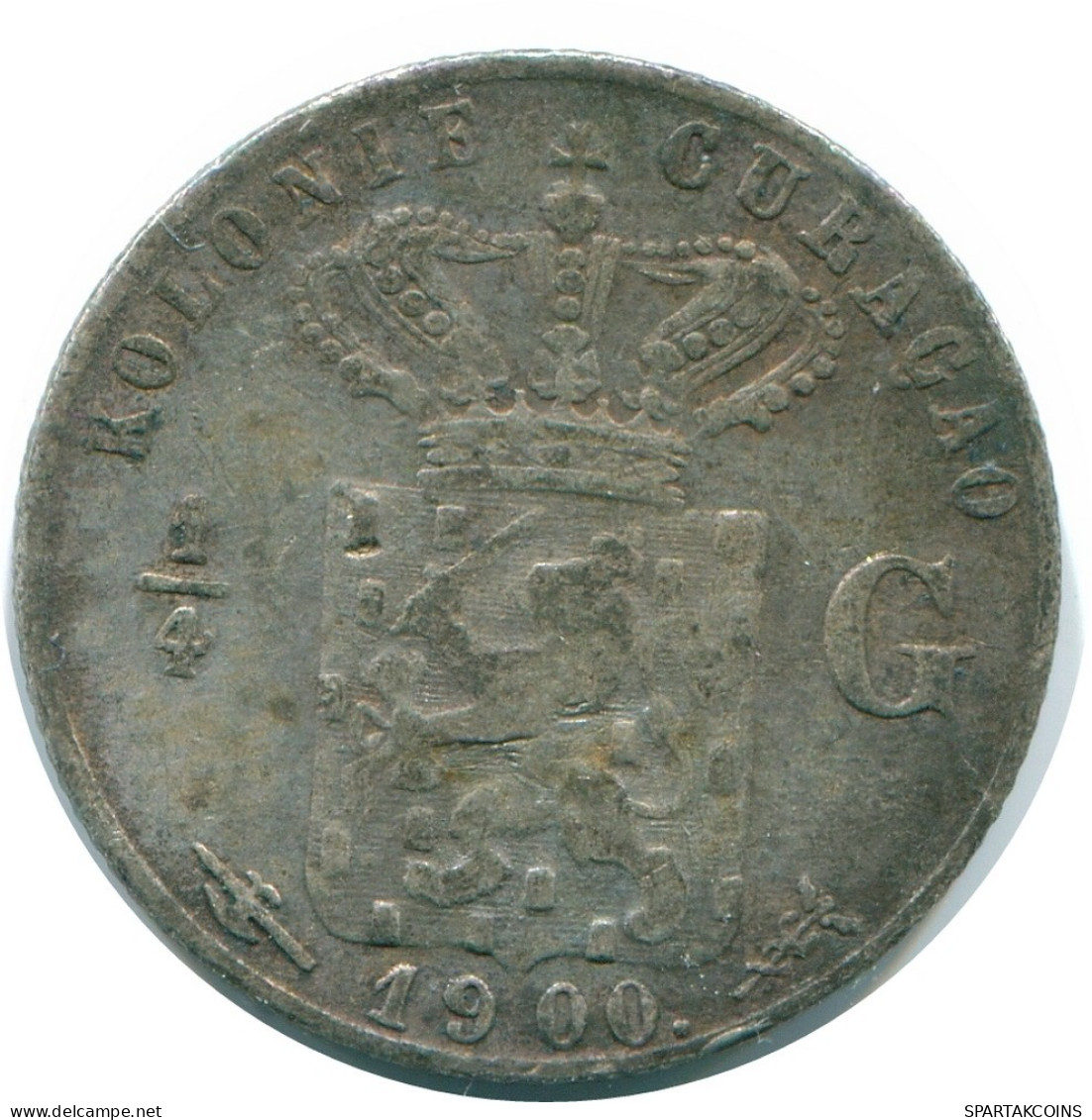 1/4 GULDEN 1900 CURACAO NEERLANDÉS NETHERLANDS PLATA Colonial #NL10493.4.E.A - Curaçao