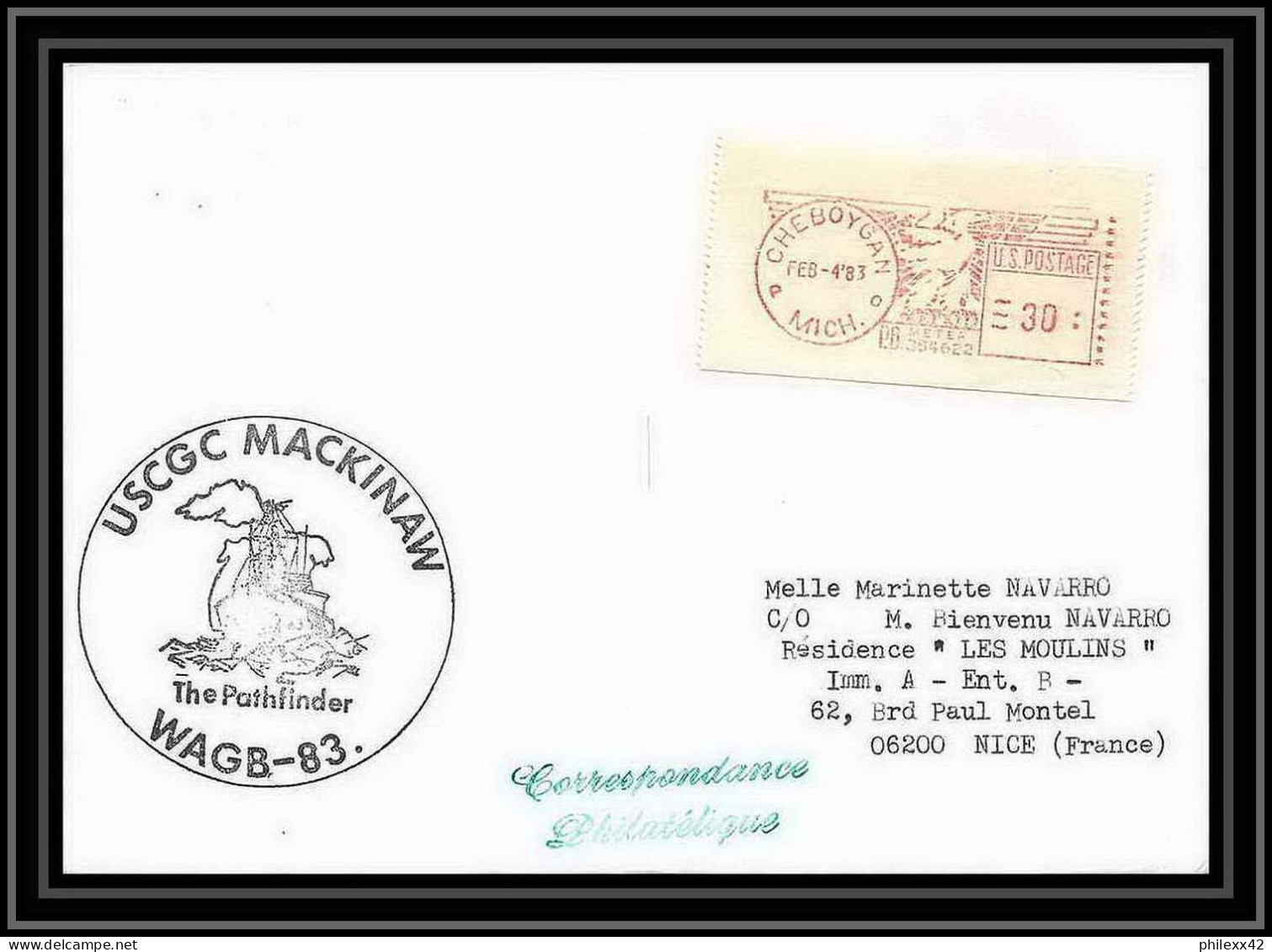 1998 Antarctic USA Lettre (cover) Uscgc Mackinaw Pathfinder Wagb-83 4/2/1983 - Scientific Stations & Arctic Drifting Stations
