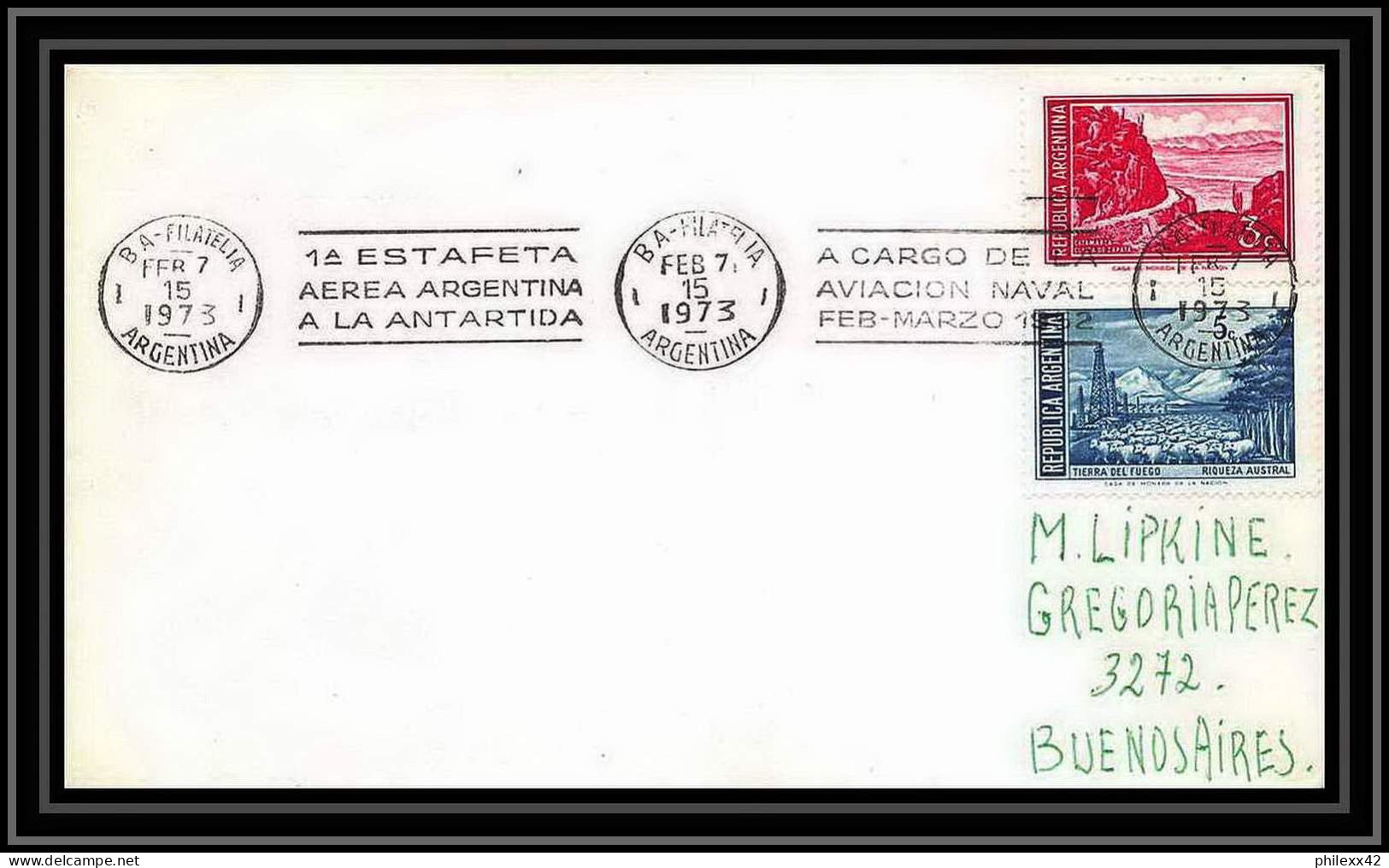 1934 Antarctic Argentine (Argentina) Lettre (cover) 7/2/1973 - Onderzoeksstations