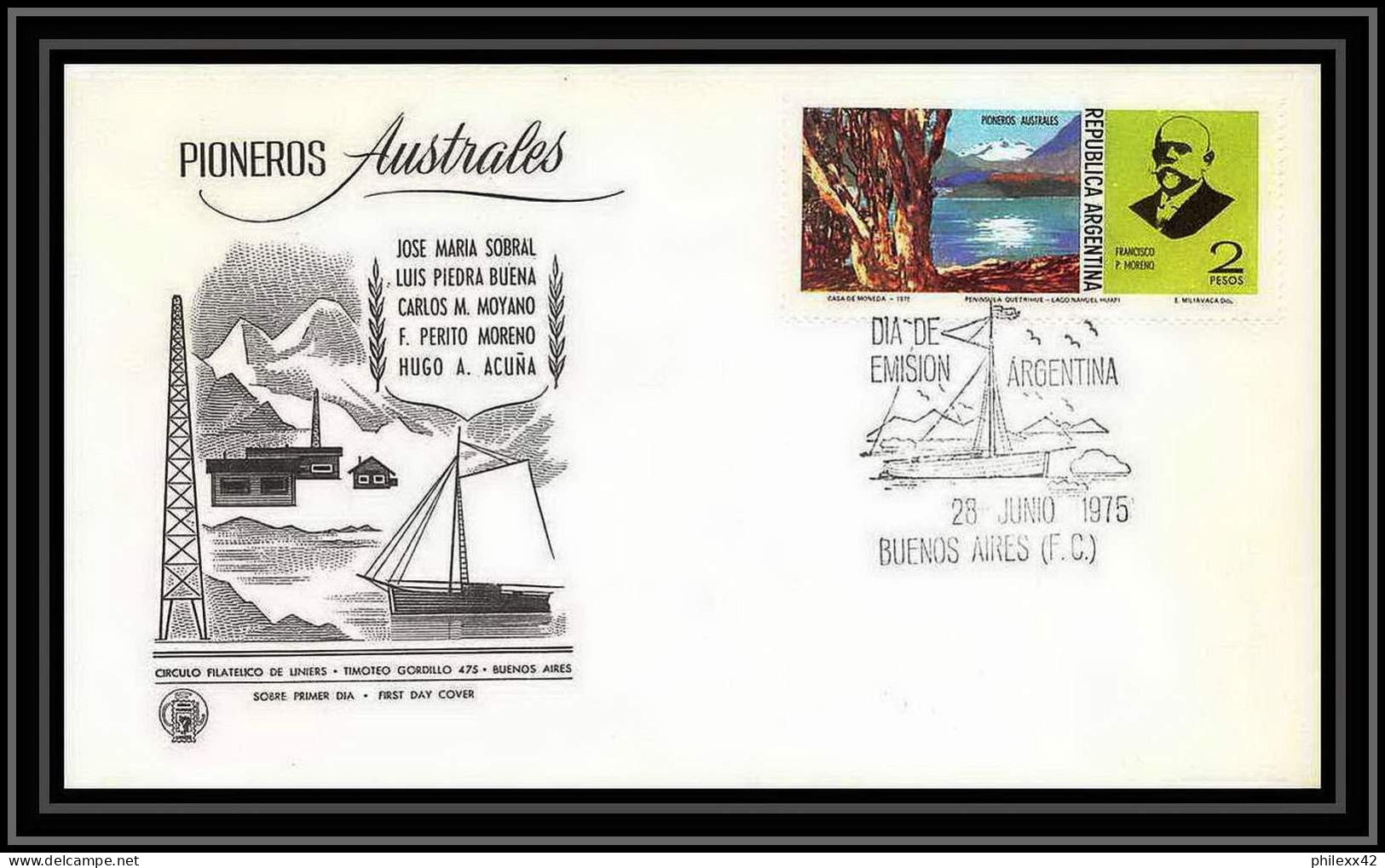 1927 Antarctic Argentine (Argentina) Lettre (cover) Pionier Australe 28/6/1976 - Onderzoeksstations