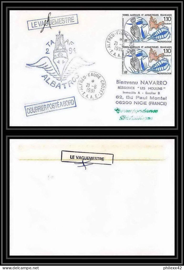 1788 Albatros 21/6/1991 Signé Signed TAAF Antarctic Terres Australes Lettre (cover) - Antarctic Expeditions