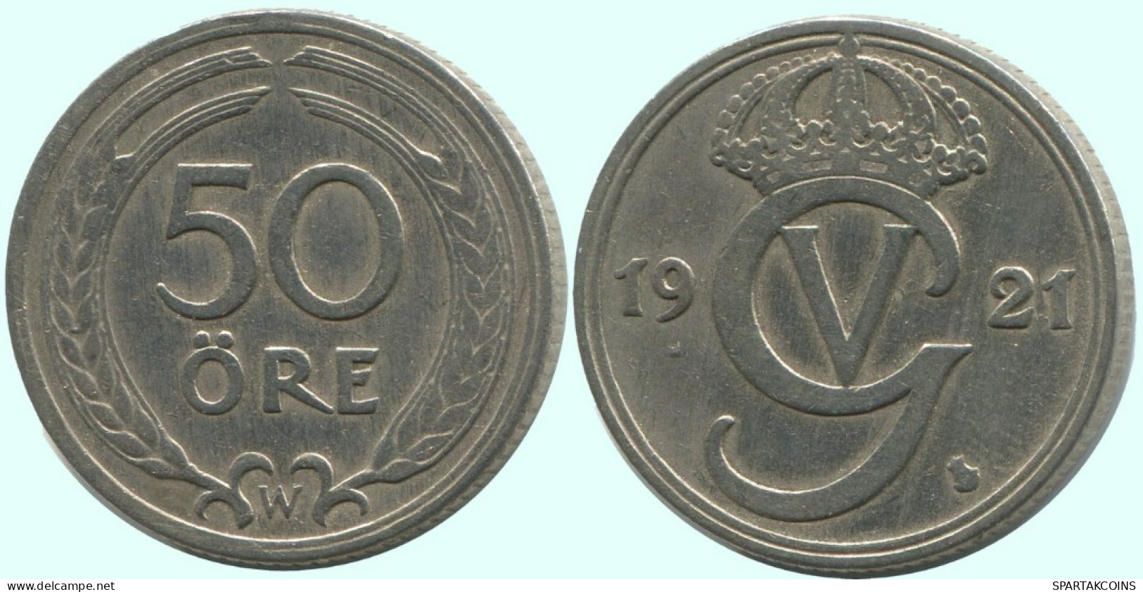 50 ORE 1921 W SCHWEDEN SWEDEN Münze RARE #AC693.2.D.A - Suède