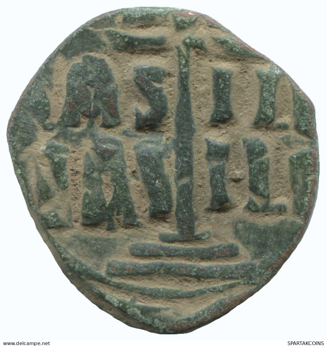 JESUS CHRIST ANONYMOUS CROSS Ancient BYZANTINE Coin 7.2g/30mm #AA604.21.U.A - Byzantium