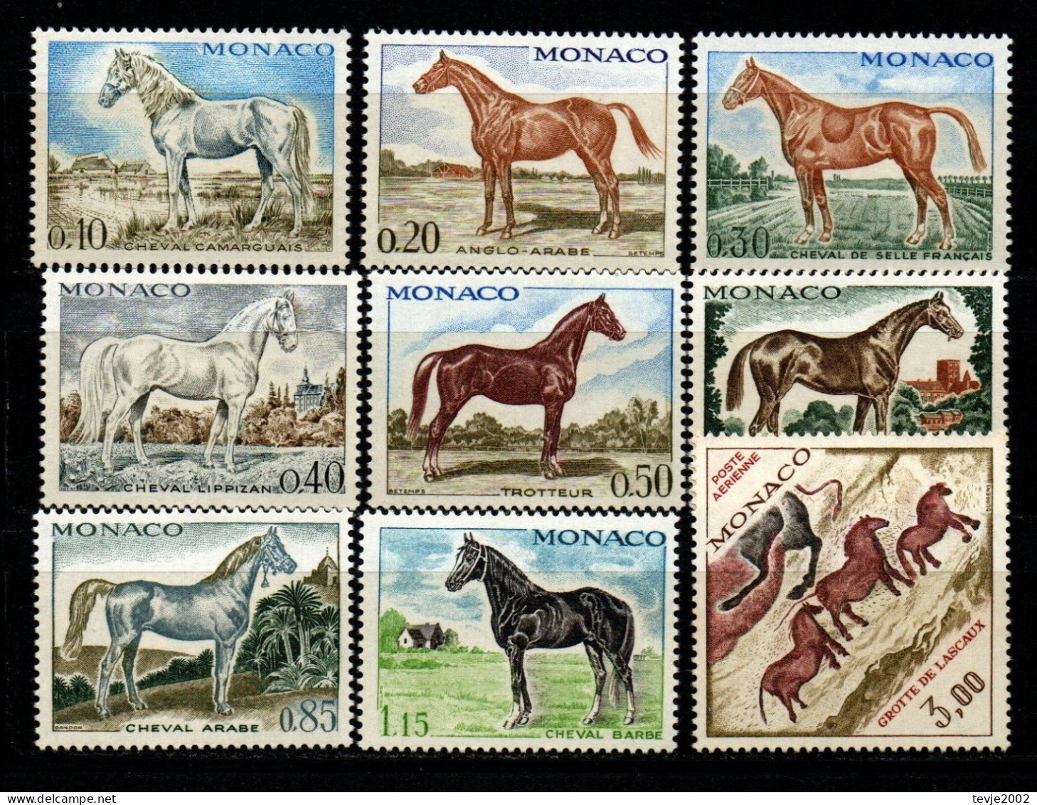Monaco 1970 - Mi.Nr. 980 - 988 - Postfrisch MNH - Tiere Animals Pferde Horses - Pferde