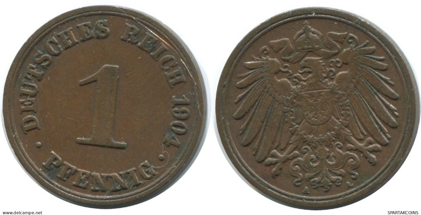 1 PFENNIG 1904 A ALLEMAGNE Pièce GERMANY #AE577.F.A - 1 Pfennig