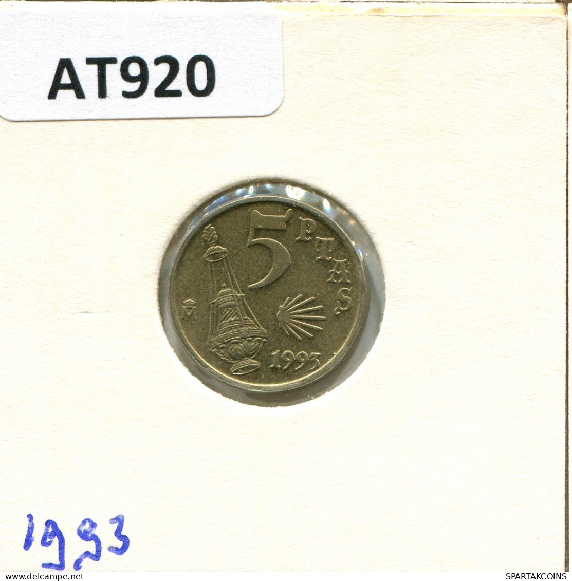 5 PESETAS 1993 SPAIN Coin #AT920.U.A - 5 Pesetas