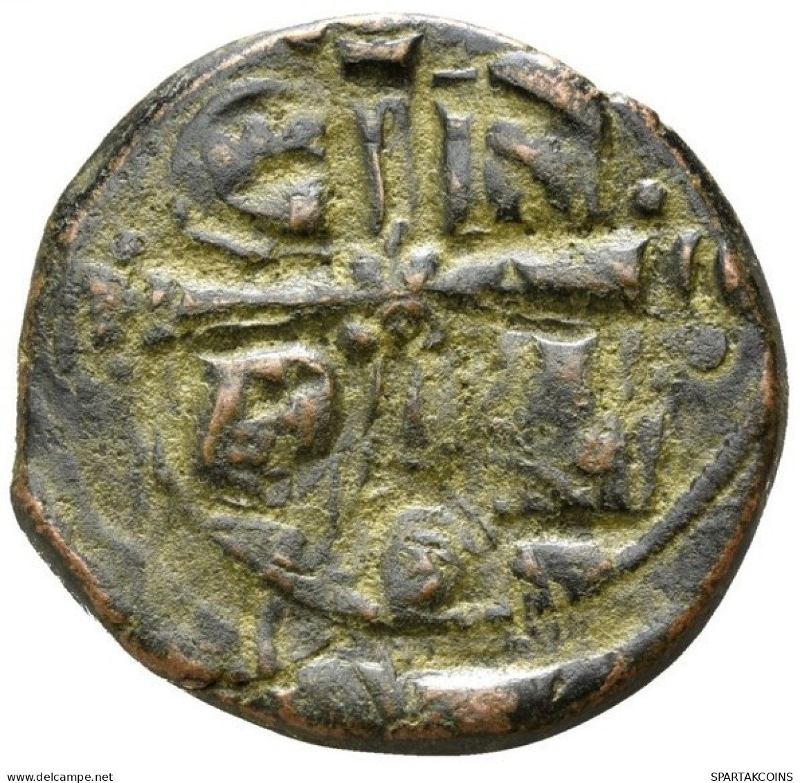 BYZANTINISCHE Münze ANONYMOUS FOLLIS CHRISTUS CROSS KREUZ 6.86g/26mm #ANC12925.8.D.A - Byzantines
