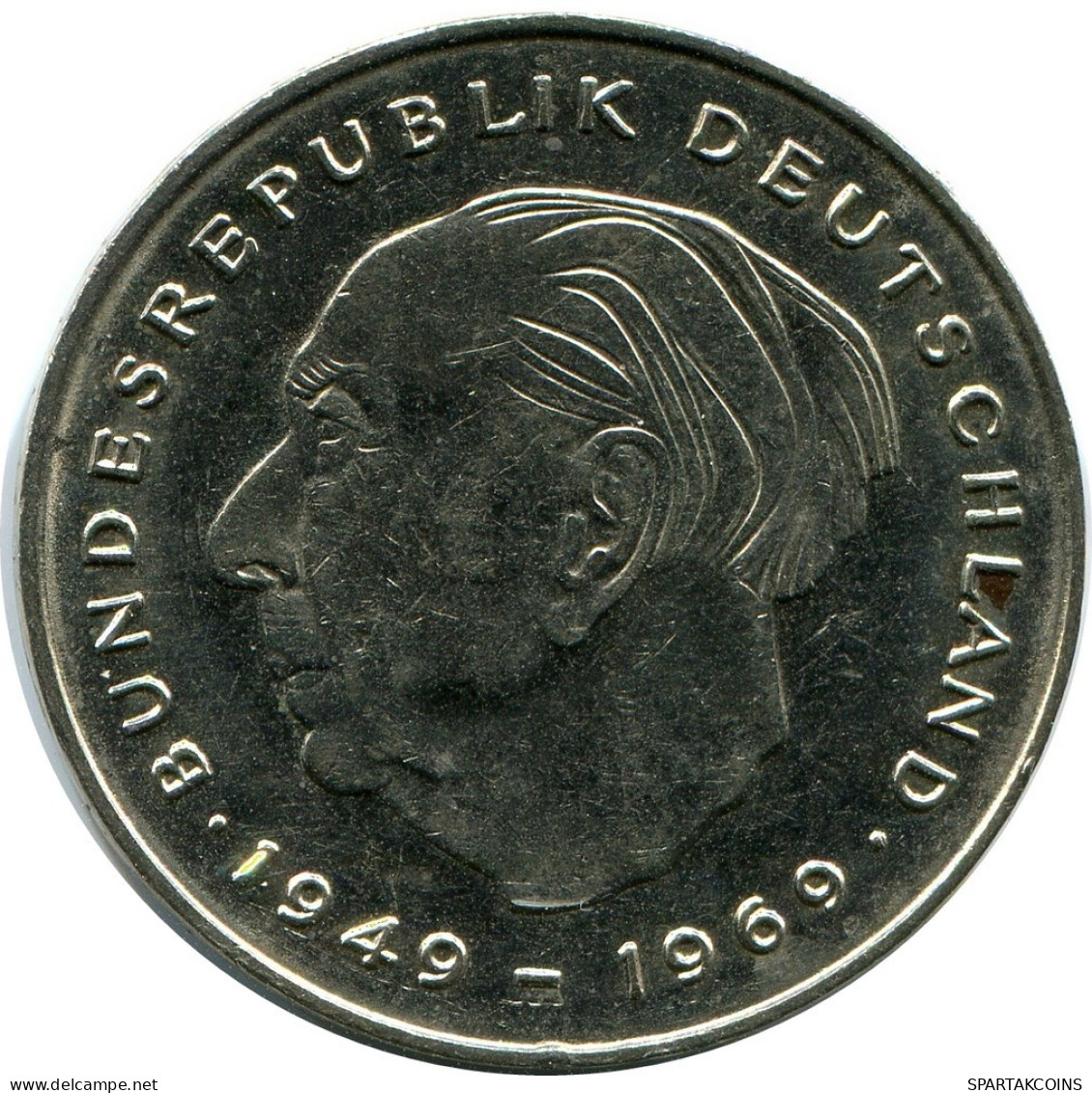 2 DM 1982 G T.HEUSS WEST & UNIFIED GERMANY Coin #AZ439.U.A - 2 Mark