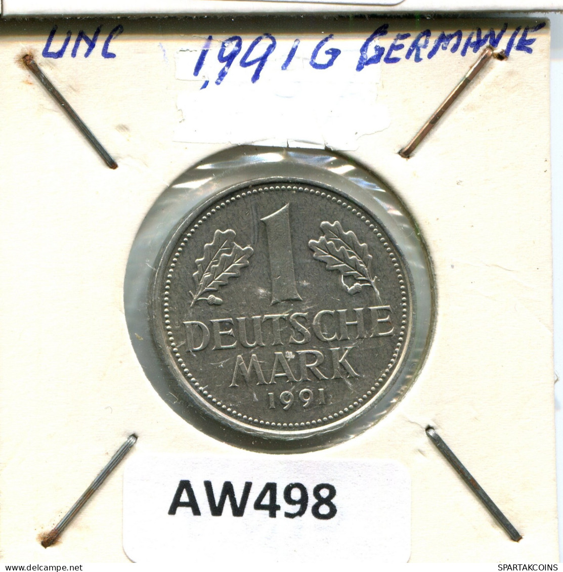 1 DM 1991 G GERMANY Coin #AW498.U.A - 1 Mark