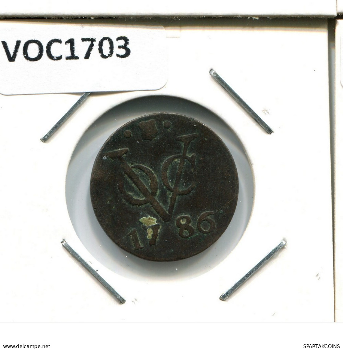 1786 UTRECHT VOC DUIT NEERLANDÉS NETHERLANDS Colonial Moneda #VOC1703.10.E.A - Indes Néerlandaises
