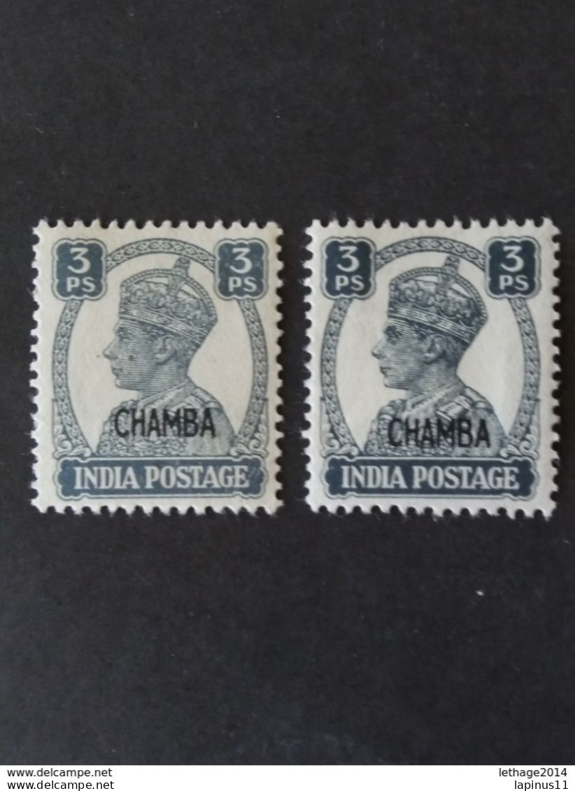 PROTECTORAT BRITANNIQUE INDIA ETATS PRINCIERS DE L INDE CHAMBA 1927 KING GEORGE VI OVERPRINTED CHAMBA MNHL - Chamba