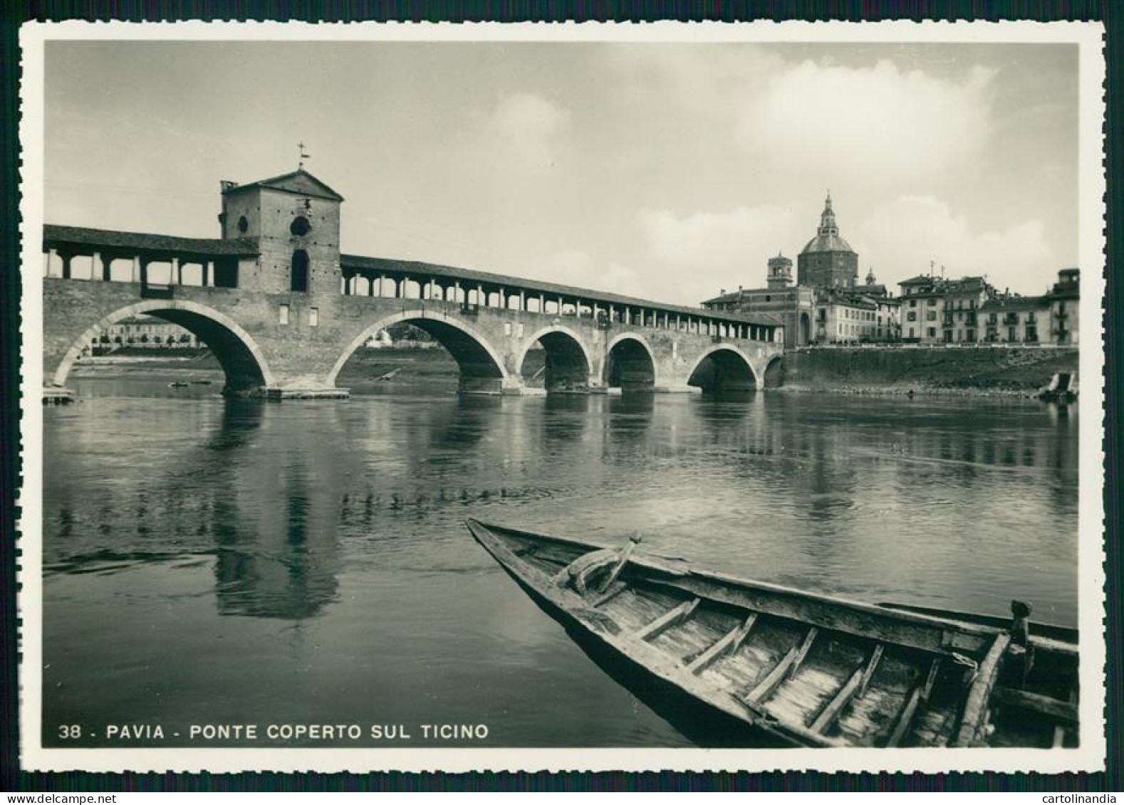Pavia Città Ponte Coperto Sul Ticino Foto FG Cartolina MZ5178 - Pavia